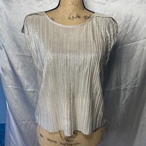 BCBGeneration Women Silver Sleeveless Top M